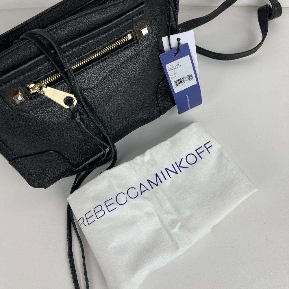 New Rebecca Minkoff Regan Black Leather Crossbody - Picture 5 of 8